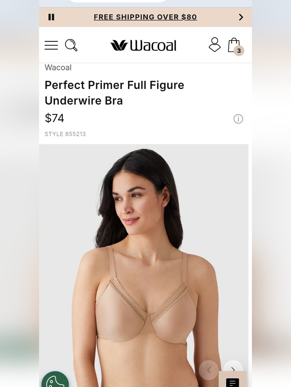 Wacoal Perfect Primer Full Figure Underwire Bra